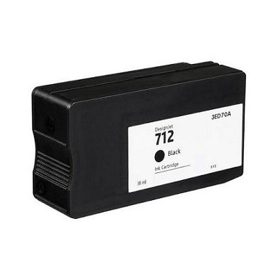 Cartuccia 712 BK Compatibile per HP DesignJet Studio 24 DesignJet Studio 36 T230 T250 T630 T650 Nero 3ED70A ML38