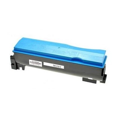 Toner TK-570 C Con Vaschetta Compatibile per Kyocera FS-C5400DN 1T02HGCEU0 Ciano Pagine 12.000
