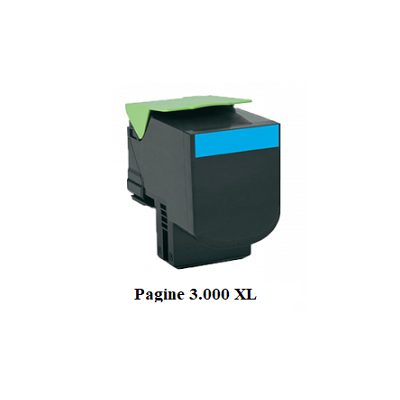 Toner 802H Ciano Compatibile per Lexmark CX410 CX510 80C2HC0 Pagine 3.000